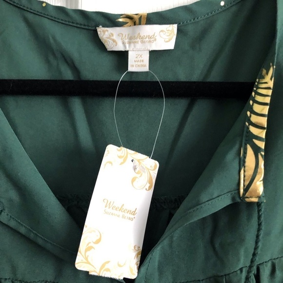 Weekend Suzanne Betro green boho swing top in size 2x - Picture 4 of 10